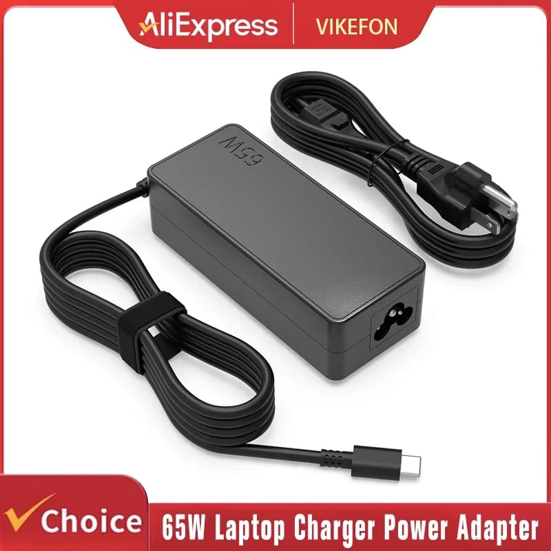 VIKEFON 65 W USB C Laptop Charger Power Adapter for Lenovo ThinkPad, HP, Chromebook, Yoga, Dell, ASUS, Acer Type C Fast Power Adapter
