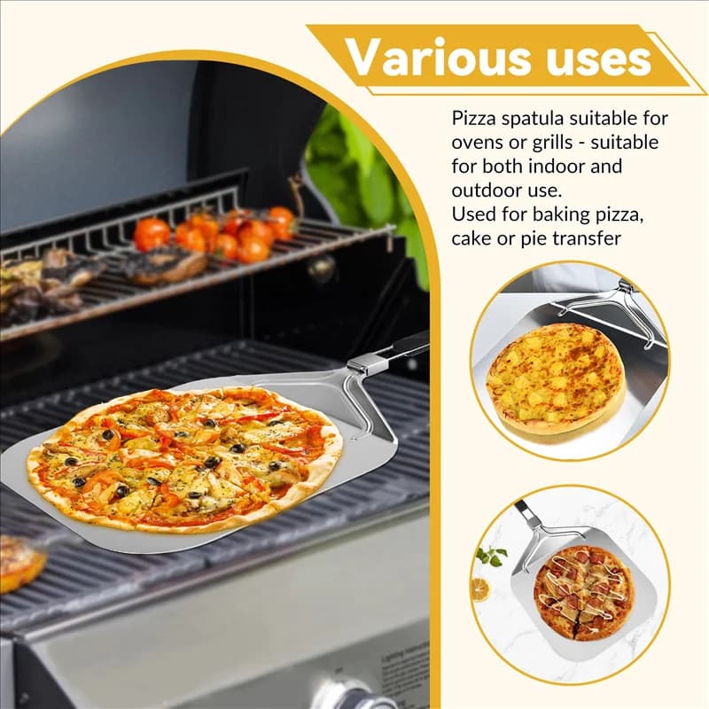 【Popolare】 Buccia per pizza pieghevole in alluminio per pietra per pizza, pala per pizza professionale per uso domestico per cuocere pizza e torte sul forno e griglia