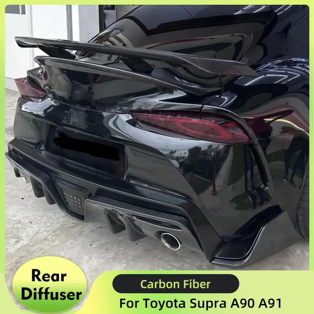 Diffusore del paraurti posteriore per auto in fibra di carbonio per Toyota Supra A90 A91 2019-2022 Coupe protezione spoiler labbro paraurti inferiore a 2 porte