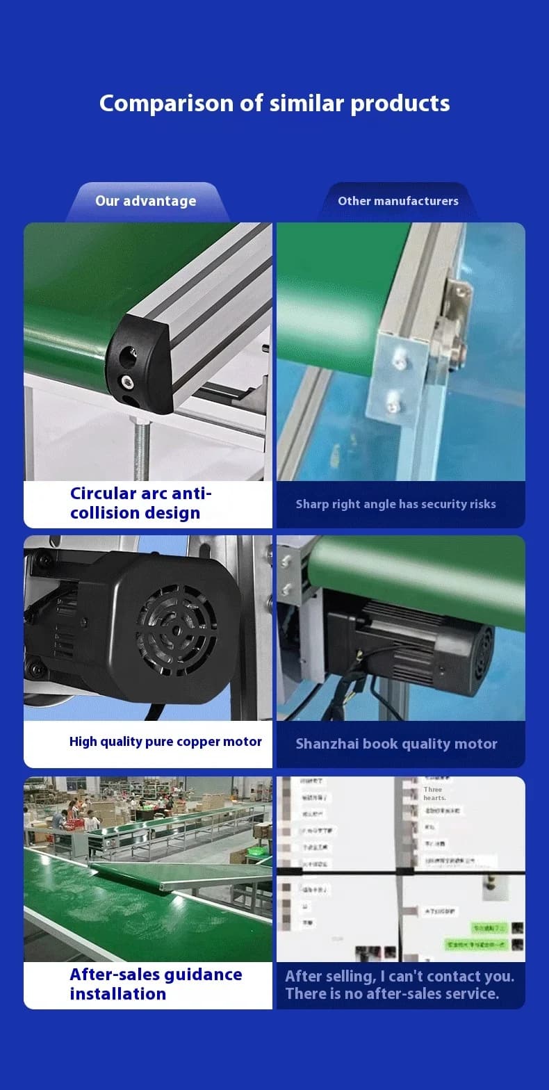 Nastro trasportatore in PVC a doppia direzione con cinghia in PU verde per uso alimentare - Offerta imperdibile dal produttore