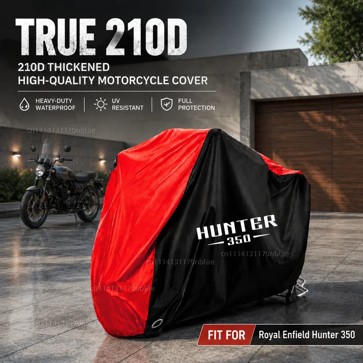 For Royal Enfield Hunter 350 2022-2026 210D Motorcycle Cover Waterproof All Season Dustproof UV Protection Moto Rain Cover