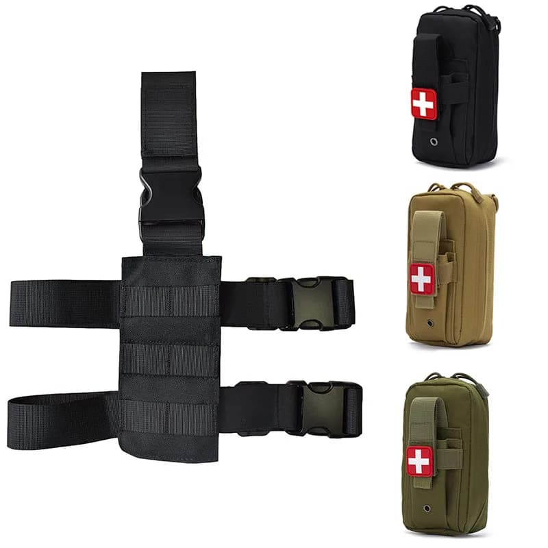 Tactical coscia Moll Rig EDC Pouch Medical EMT Kit di pronto soccorso di emergenza Pouch Survival IFAK Pouch Drop Leg Pannel Platform