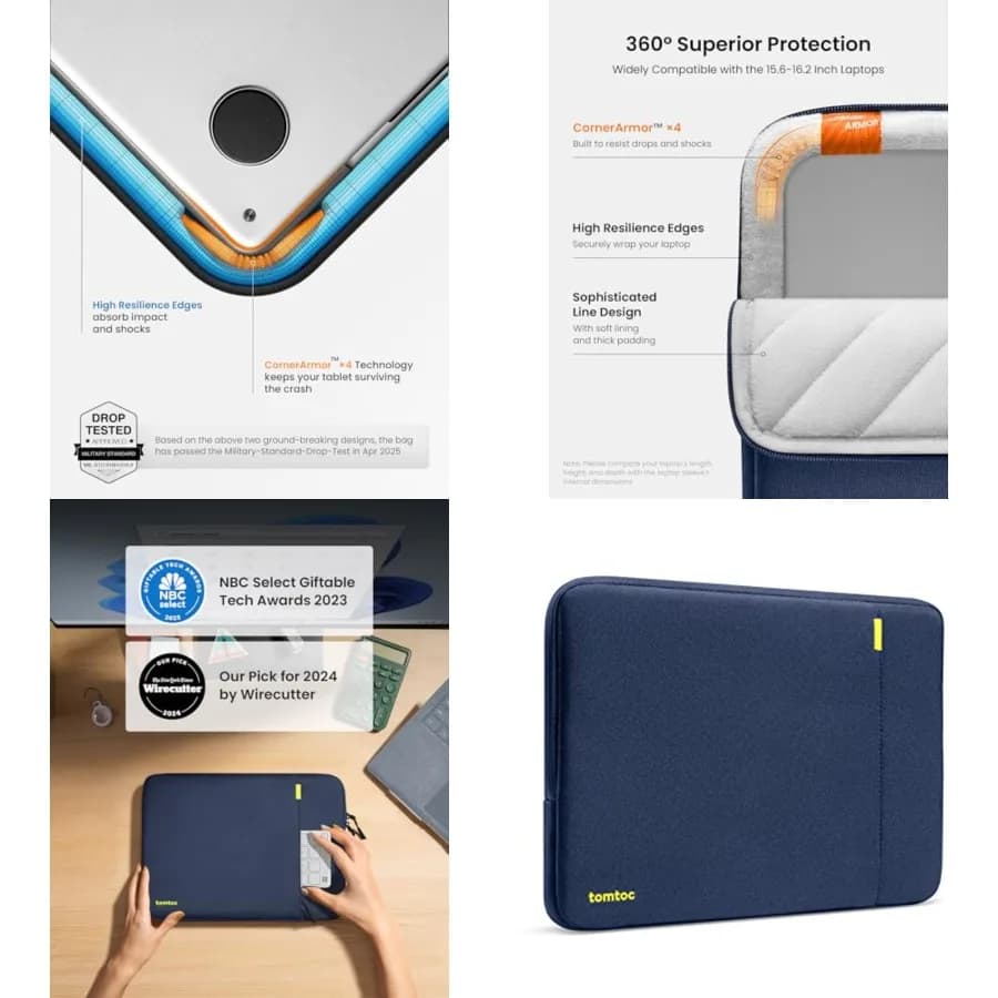 Custodia Protettiva 360 per Laptop da 6-16 Pollici: Compatibile con Acer Aspire 1/3/5/7, Chromebook, Lenovo IdeaPad L3, HP Pavilion/Envy, ASUS Chromebook/VivoBook