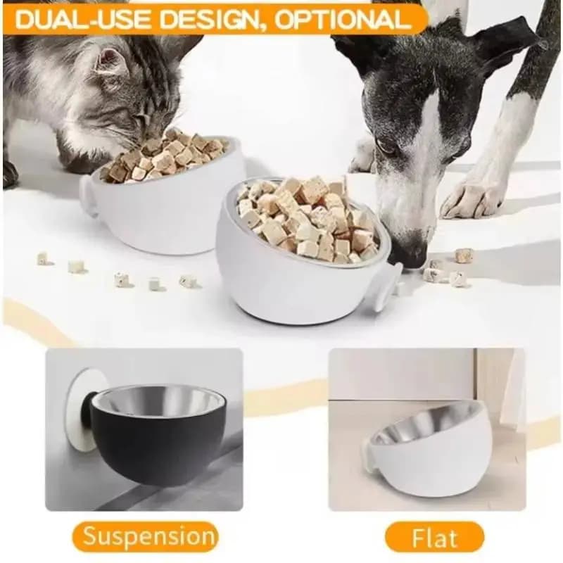 Ciotola Magnetica da Parete in Acciaio Inossidabile per Cani, Ciotola Antirovesciamento per Alimenti per Animali Domestici, Ciotola Rialzata per Gatti, Lavabile in Lavastoviglie, Antiruggine