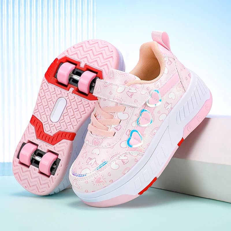 Shoes with Wheels for Children, Sneakers with Wheels, Children's Wheels Shoes, Fashion Sport Shoes for Outer, Gift for Girls and Boys, Breathable, New