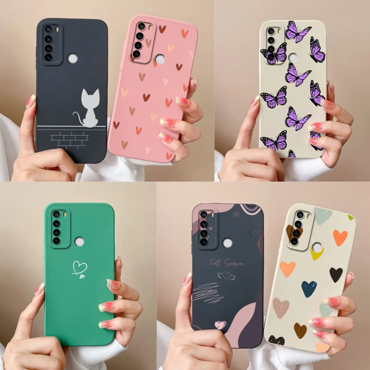 Per Xiaomi Redmi Note 8 Pro custodia per telefono Butterfly Liquid Silicone protezione per fotocamera Cover posteriore per Redmi Note8 8Pro Funda Shell