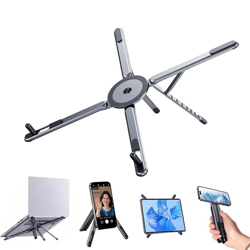 Laptop Stand for Desk, Foldable Aluminum Alloy Magnetic Computer Riser, for 10–16"Laptop,4–13" Tablet and Phone