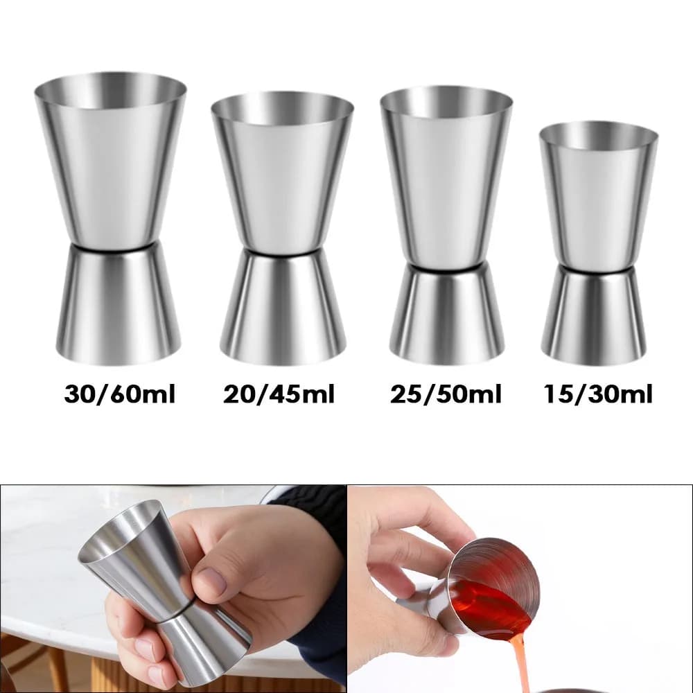 Misurino in Acciaio Inox per Cocktail, Shaker con Misuratore, Jigger Doppio per Bevande Alcoliche, Bottiglia per Agitare, Accessorio da Bar per Feste