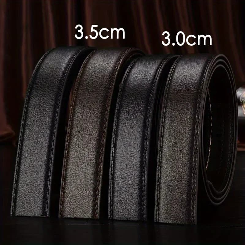 Cintura Larga 3.0cm 3.5cm Senza Fibbia, Unisex, in PU, per Uomo e Donna, Cintura da Lavoro Senza Fibbia Automatica, Cinture per Jeans