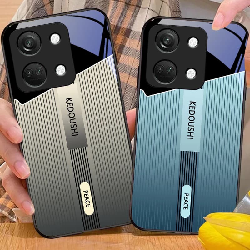 Stripe gradient gray For OnePlus Nord CE N3 30 2 N20 4 2T 2 Lite 5G Ace 5 2V 6 7 10 8 9 12 13 Tempered glass phone case black