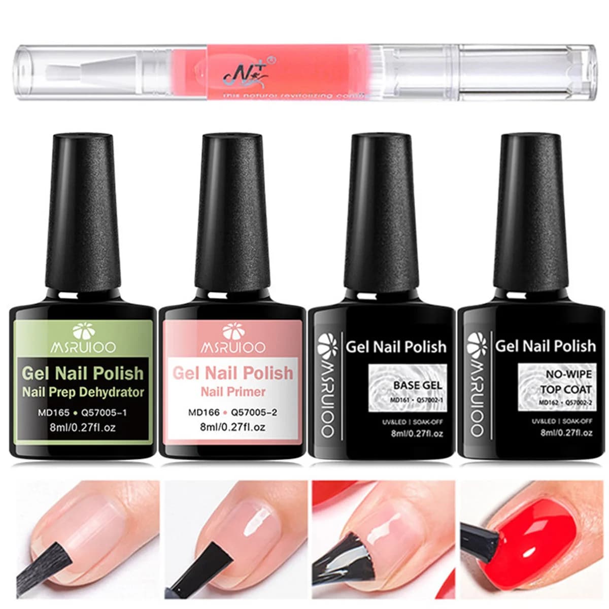 Set di nail art per disidratatore per unghie con primer acrilico senza acido con base in gel e top coat Soak Off Kit di strumenti per manicure per smalto gel