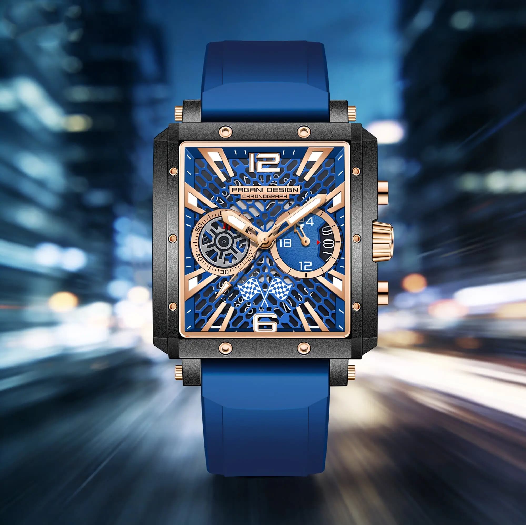 PAGANI DESIGN Orologio al quarzo da uomo All-Match Adattamento multi-scena Specchio con zaffiro Visualizzazione della data Cronografo luminoso impermeabile da 50 m