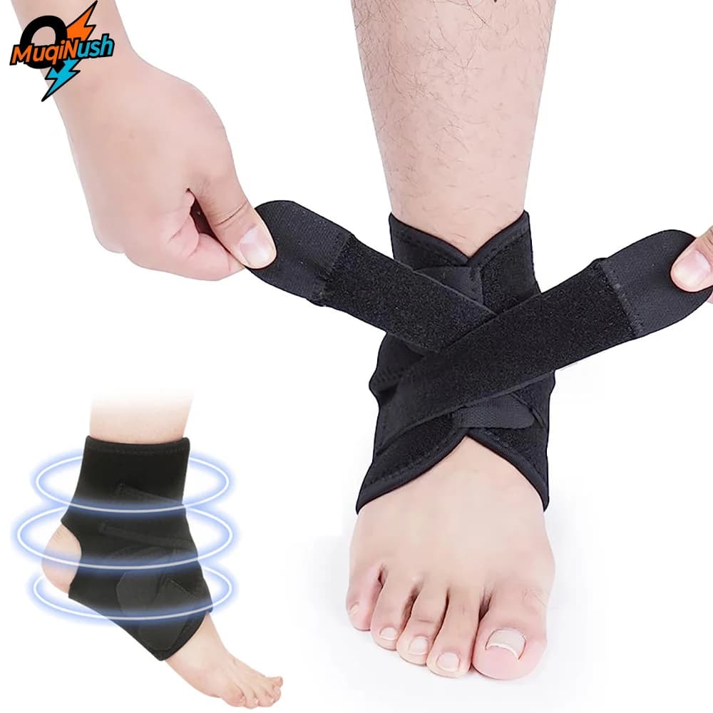 MuqiNush Supporto per Caviglia Regolabile, Traspirante e Confortevole, Elastico per Corsa, Basket, Pallavolo, Sollievo dal Dolore ai Tendini del Piede