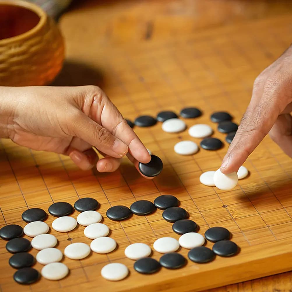 Set Creativo di Pedine in Vetro per Go, Perline Piatte in Ceramica Premium, Accessori Educativi per Giochi da Tavolo Go e Scacchi