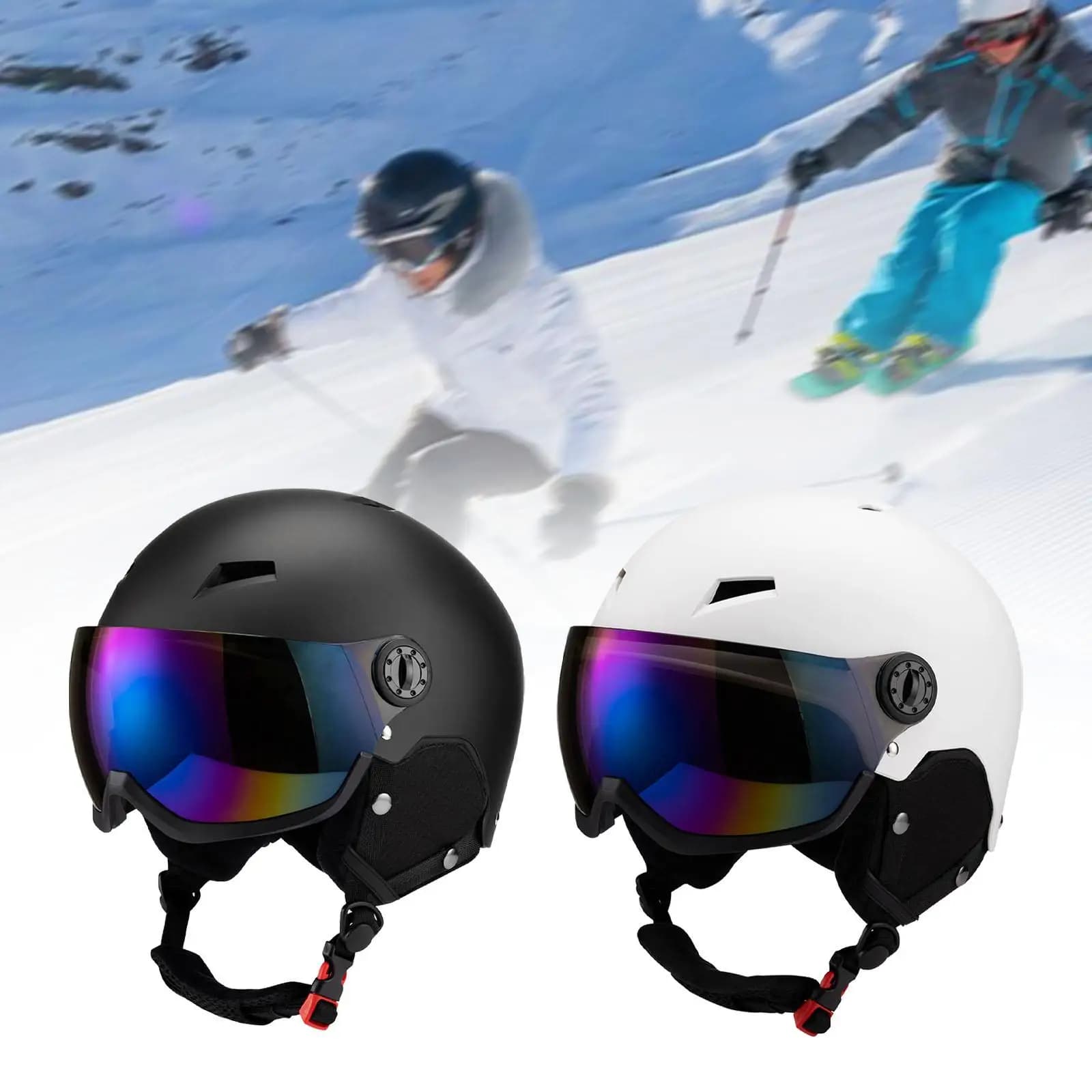 Casco per Sport Invernali con Occhiali, Resistente agli Urti, Protezione per Snowboard, Occhiali Protettivi per Sport Invernali