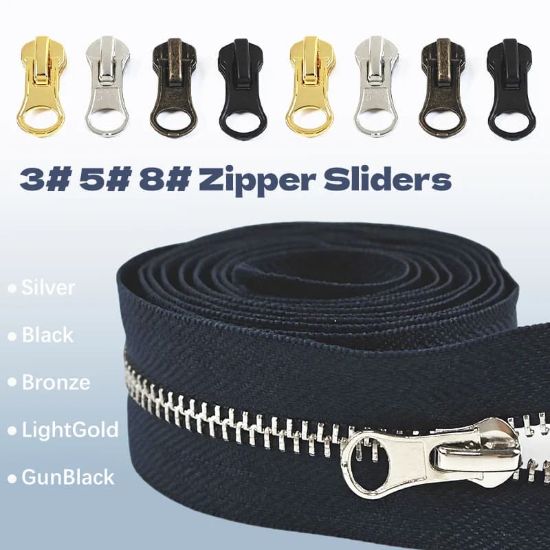 30 pezzi Meetee 3 # 5 # Cursore per Cerniere Metalliche, Tiranti Sostitutivi per Cerniere di Abbigliamento, Kit di Riparazione Fai-da-Te, Accessori per Cucito