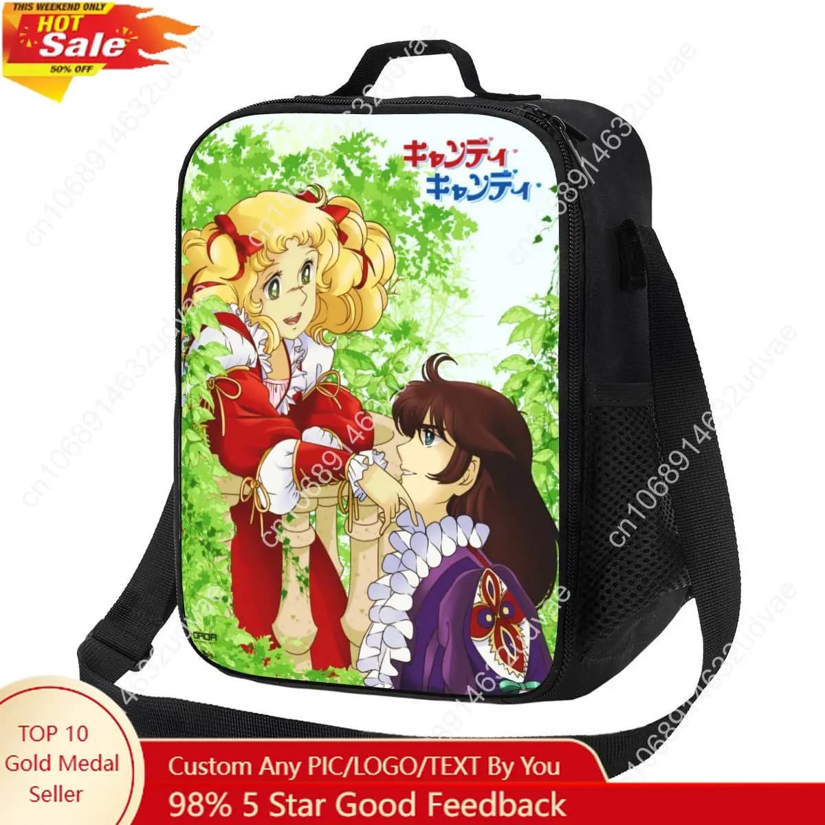 Borse per il pranzo isolate Candy Candy per le donne Anime Manga Cartoon Girl Resuable Termico Cooler Food Bento Box School