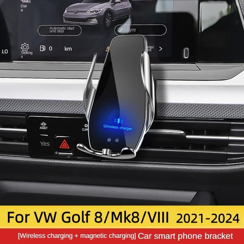 2021-2022 Per Volkswagen Golf 8 Golf8 Supporto per telefono cellulare Caricatore wireless Supporto per auto Staffa di navigazione Supporto GPS 360