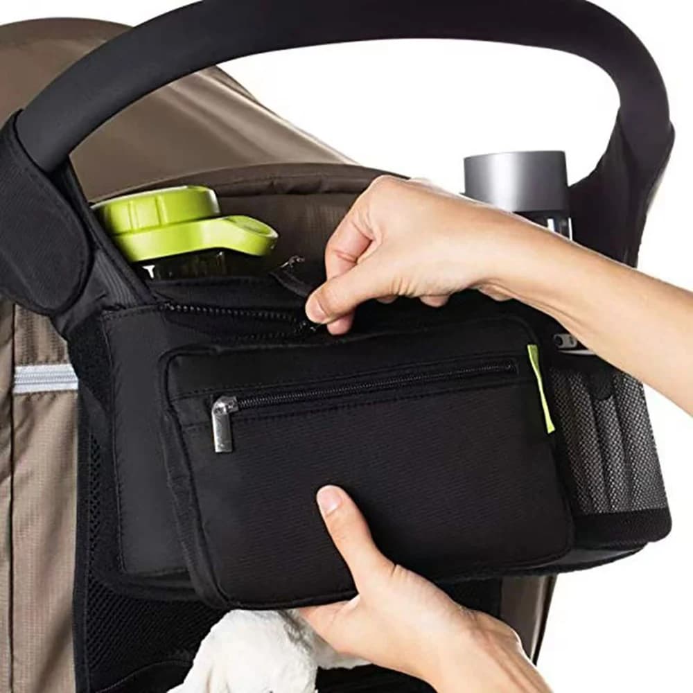 Borsa per Pannolini da Passeggino Impermeabile Resistente agli Strappi Multistrato con Tracolla Staccabile Borsa per Mamme