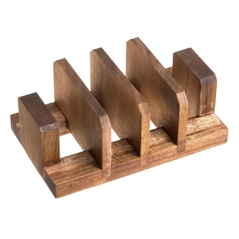 ABDJ-Wood Cutting Board Holder,4 Slots, Rack For Baking Pans, Dishes, Plates And Books, Countertop Cabinet Storage Stand