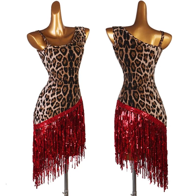 Abito da ballo latino con frange Abiti da pratica senza maniche estivi per adulti Donne Cha Cha Rumba Performance Wear Abbigliamento da ballo latino VDL4250