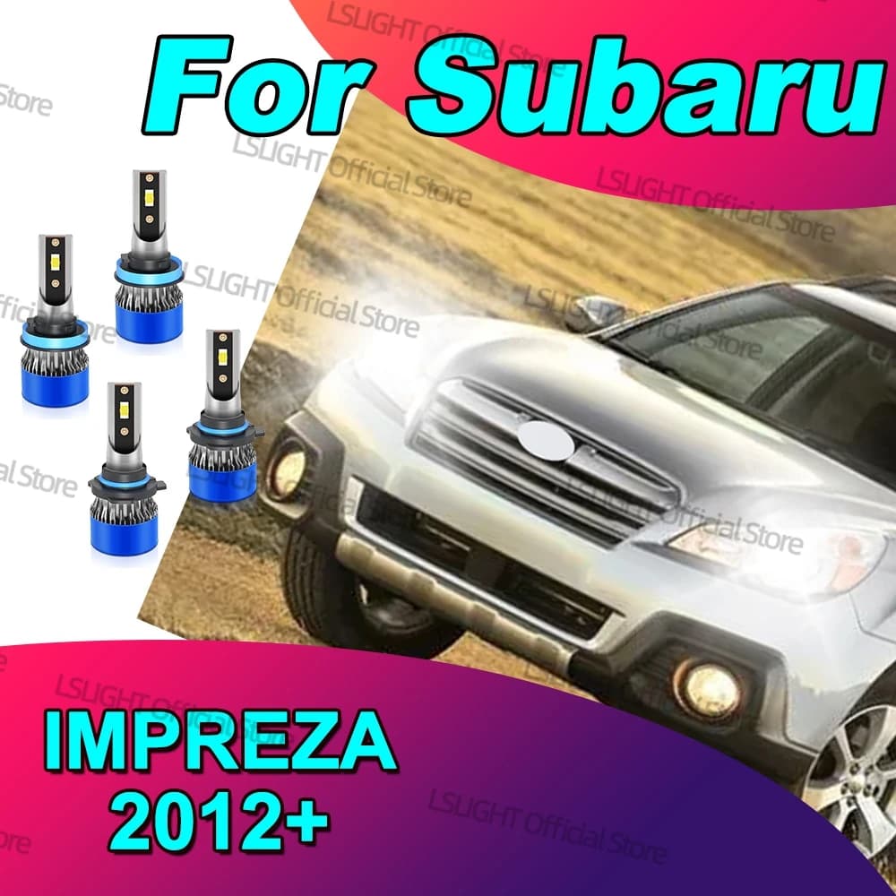 2/4x Fari anteriori a LED 6000K per Subaru Impreza 2012 2013 2014 2015 2016 2017-2023 Lampadine per fari a doppio lato 3570 CSP 12V