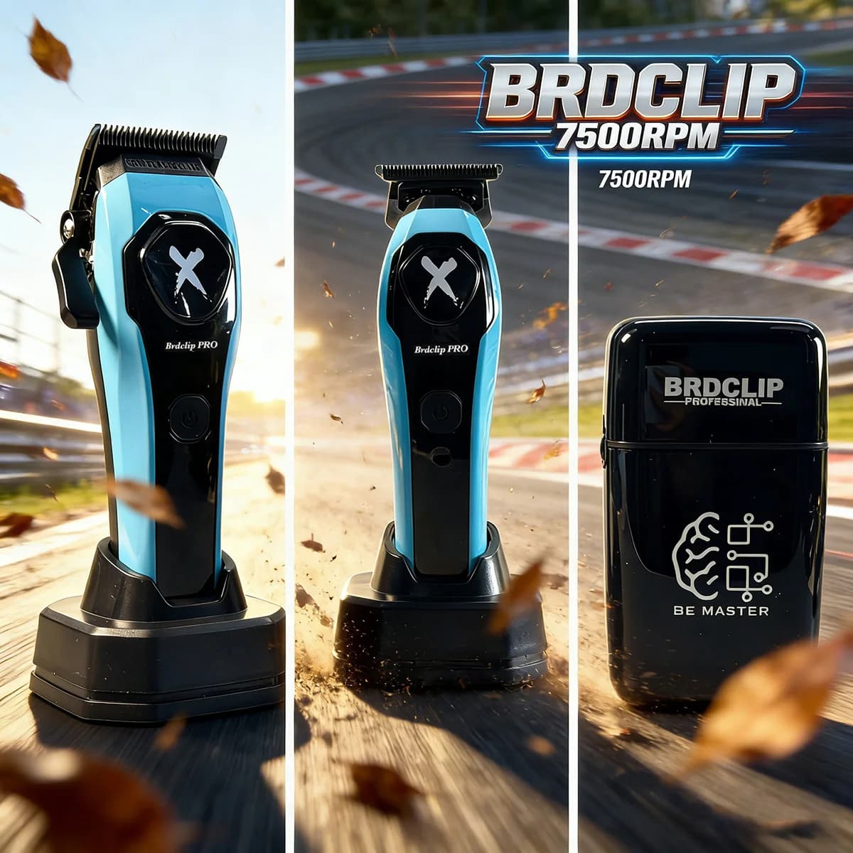 BRDCLIP 7500RPM Professional Haircut with DLC Blade and Charging Base, Adjustbarba 10000RPM Tosatrice