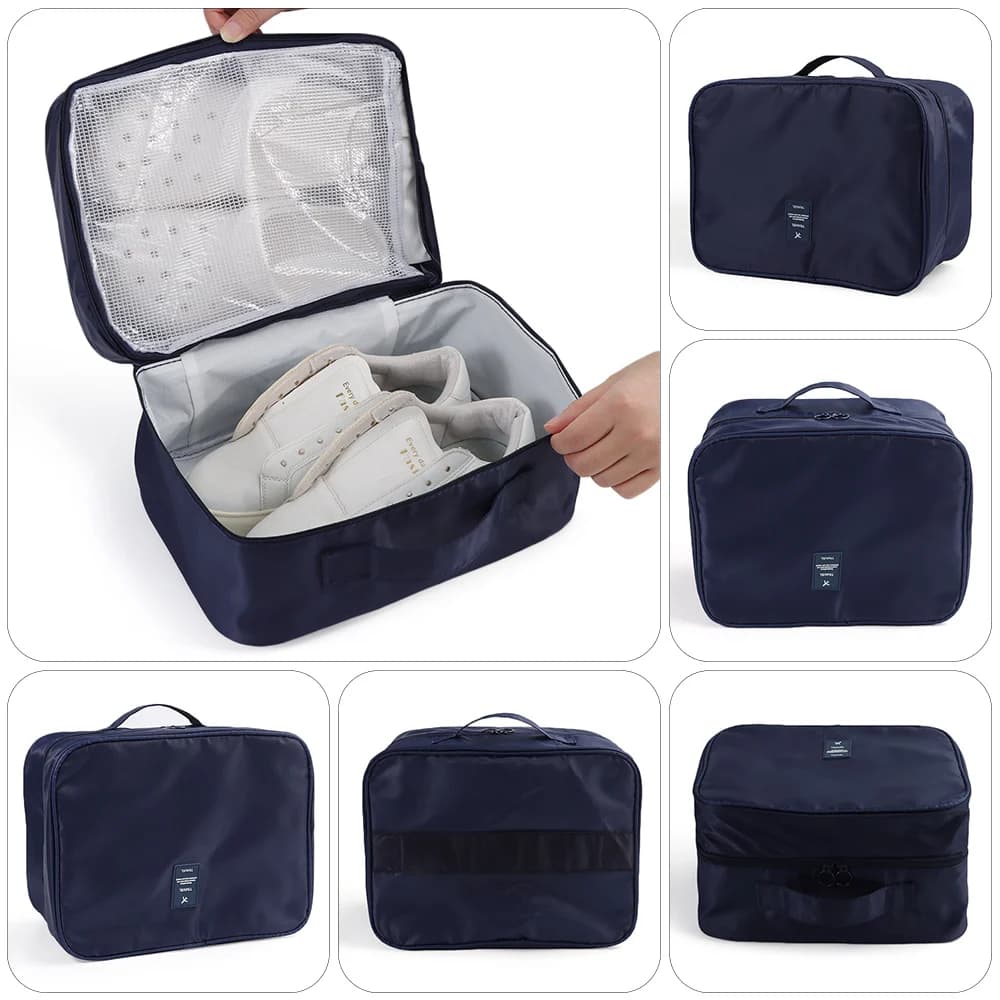 Borsa Porta Scarpe da Viaggio Multistrato Migliorata, Impermeabile e Robusta, con Cerniera, Contiene 4 Paia di Scarpe