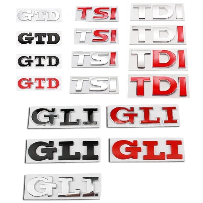 3D Metallo TSI TDI GTD GLI Baule Posteriore Auto Emblema Distintivo Decalcomanie Auto Adesivo Per VW Volkswagen Polo Golf Passat Jetta Scirocco MK4