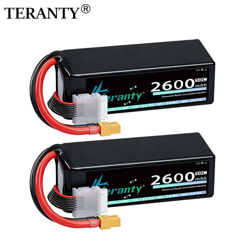 1/2 pezzi Teranty 6S Lipo batteria 22.2V 2600mAh 50C/100C custodia morbida con spina T XT60 per FPV Drone RC camion barca elicottero aereo