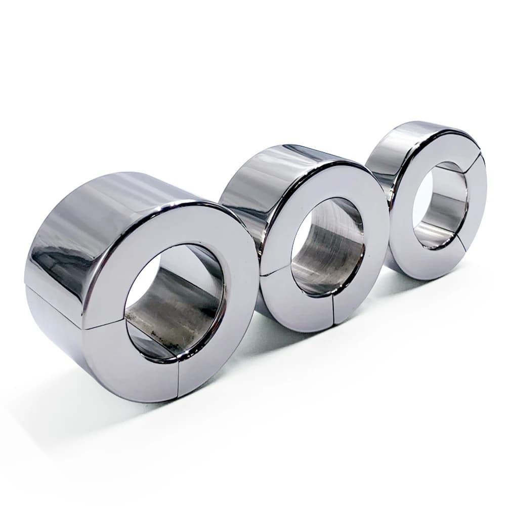 Metal magnet penis rings scrotum weights dick exercise bondage male sex toys time-lapse penis rings