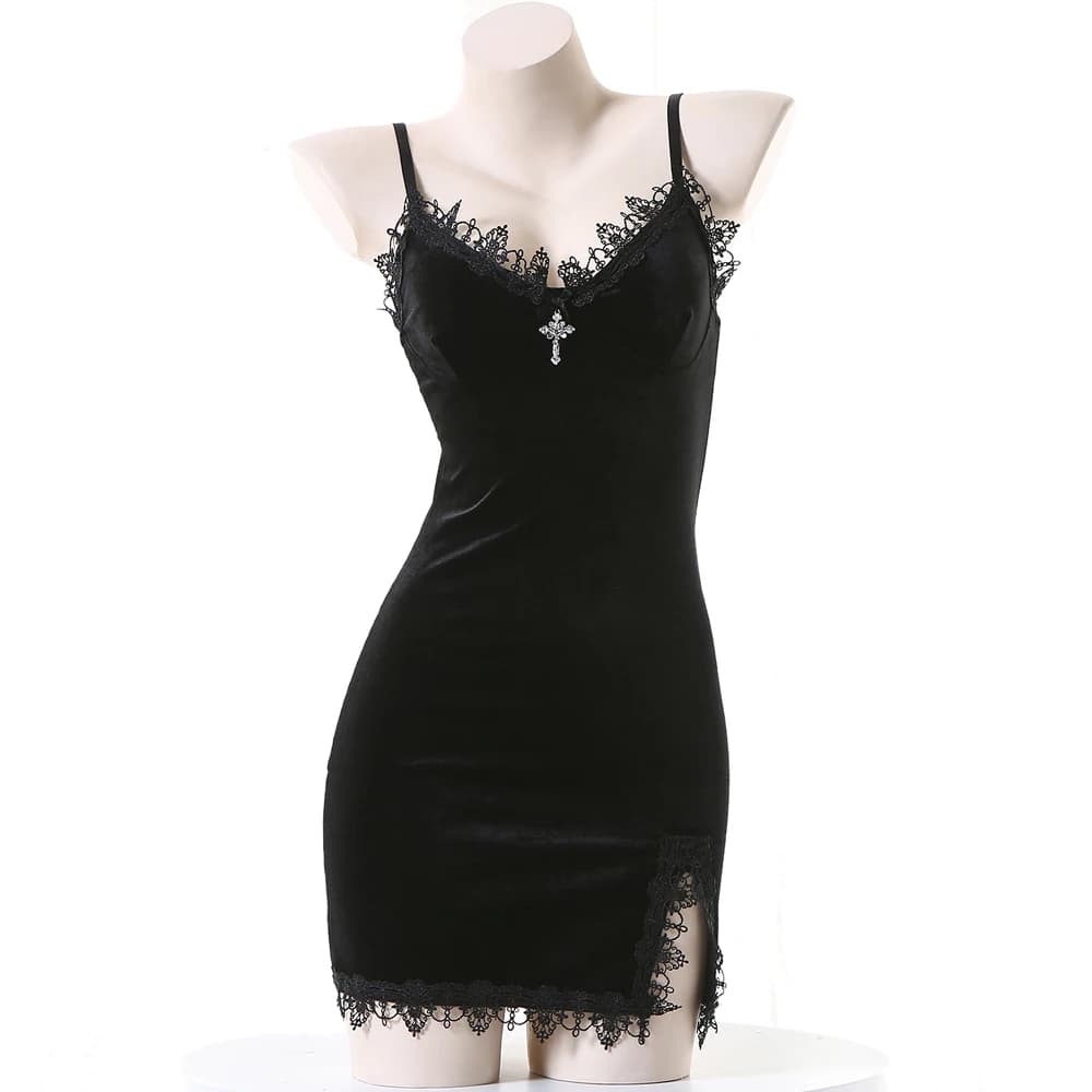 AniLV 2026 Halloween Cross Dark Gothic Black Dress Uniform Outfit Cosplay Costume