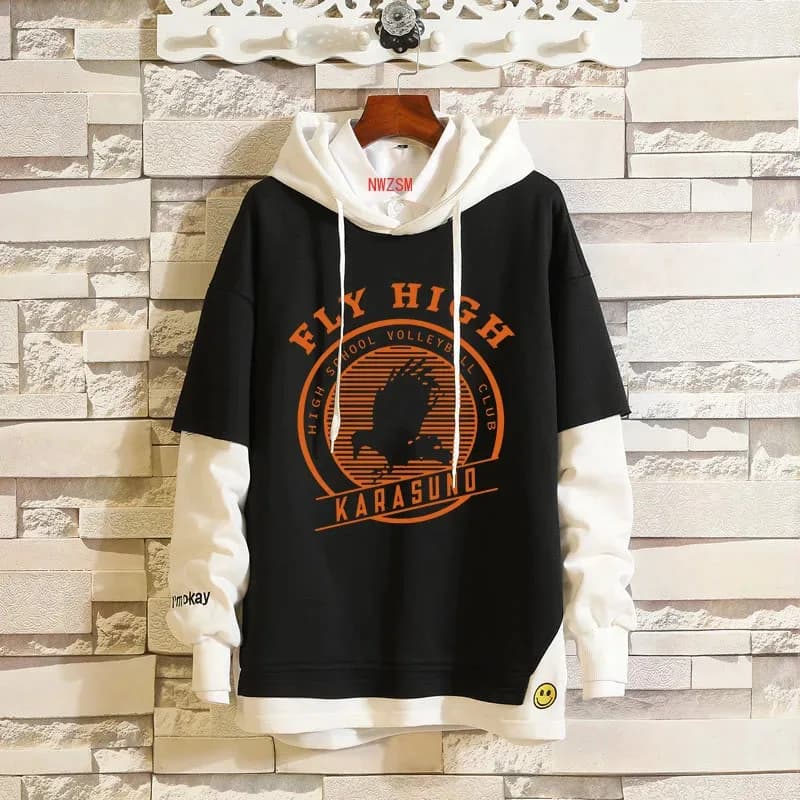 Hoodie Cosplay Anime Haikyuu Karasuno Volleyball Club Costume Unisex Hoodie for Adults Spring and Autumn