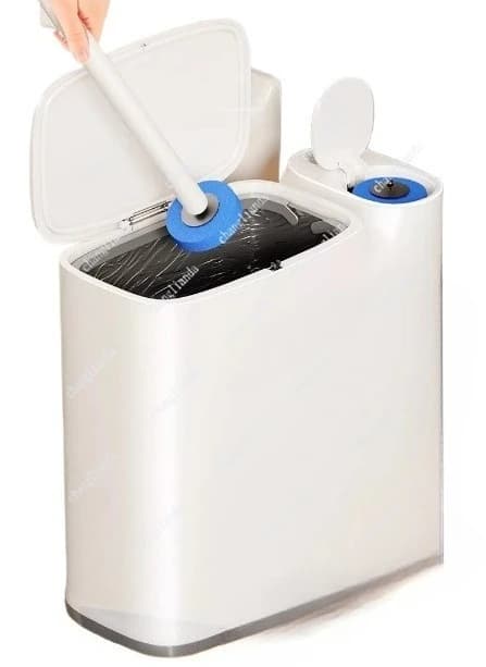 Trash Can Household New Bathroom Toilet Brush, Integrated Paper Bucket Toilet Special Large Capacity with Lid Crack