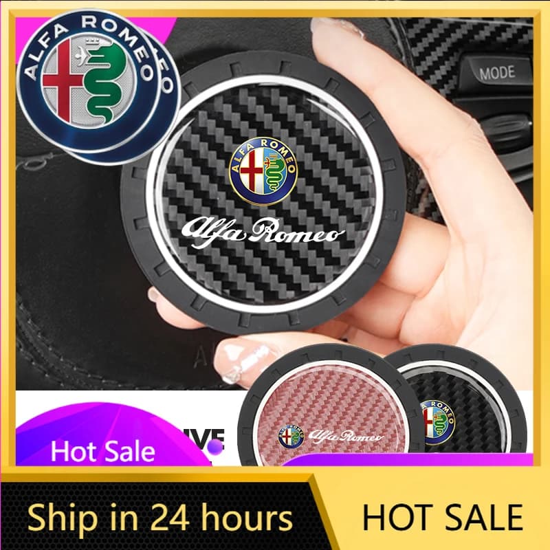Adesivi per Auto Alfa Romeo, Tappetino Portabicchieri, Accessori Decorativi per Alfa Romeo Giulia 147 Mito 156 159 166