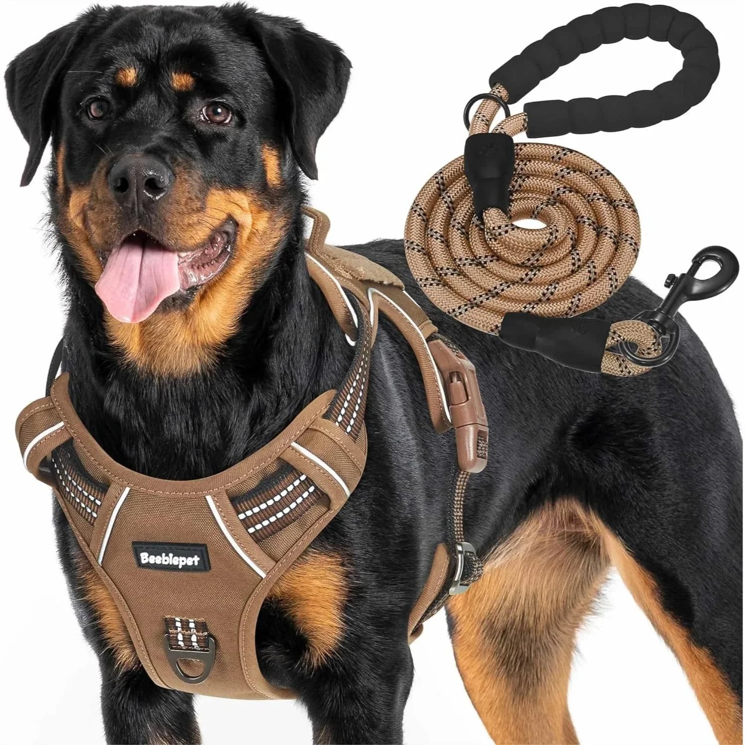 Imbracatura Tattica Resistente per Cani di Taglia Grande, Design Regolabile Anti-Trazione con Strisce Riflettenti e Sistema Molle per Servizio