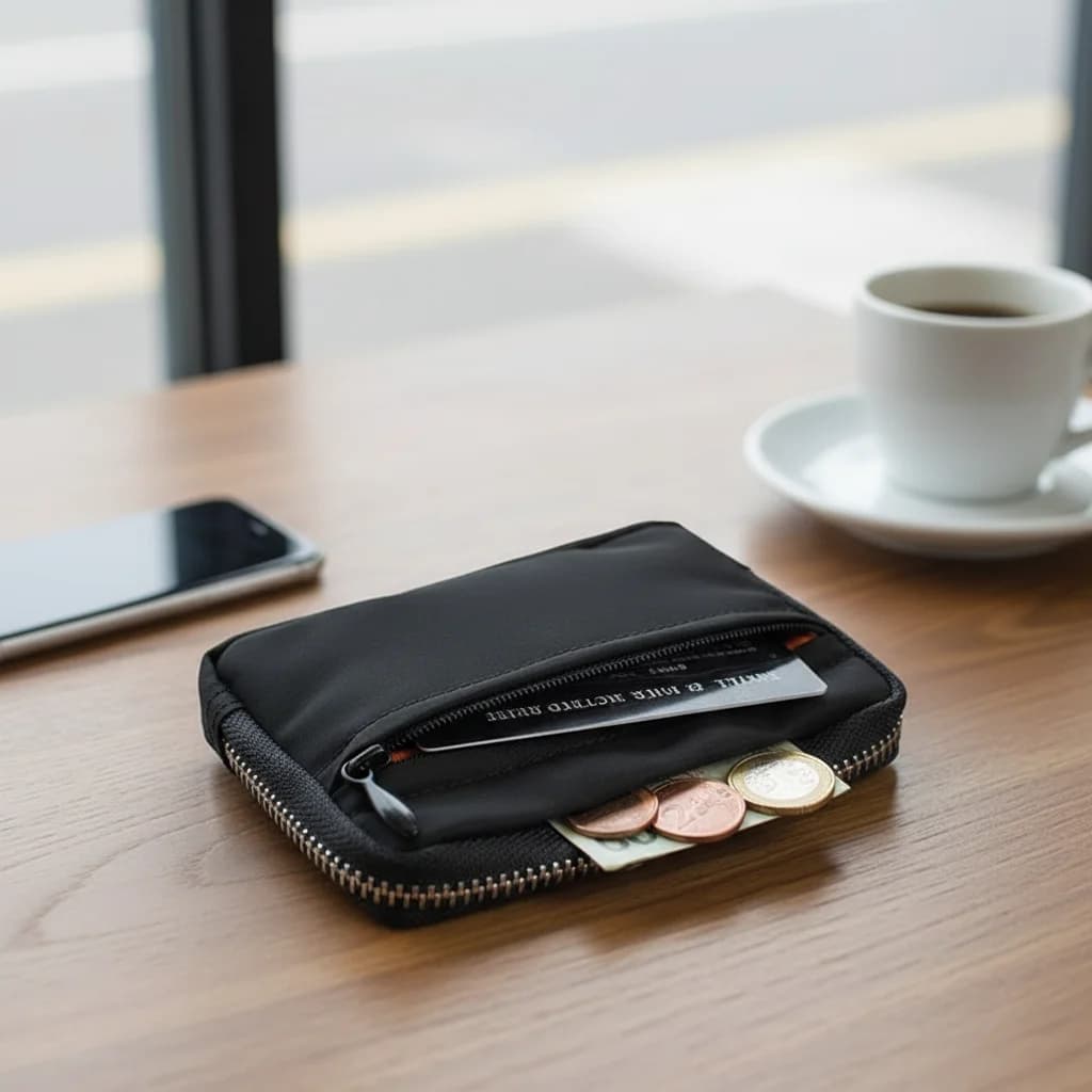 Mini Portafoglio Antifurto con Blocco RFID per Viaggi e Uso Quotidiano