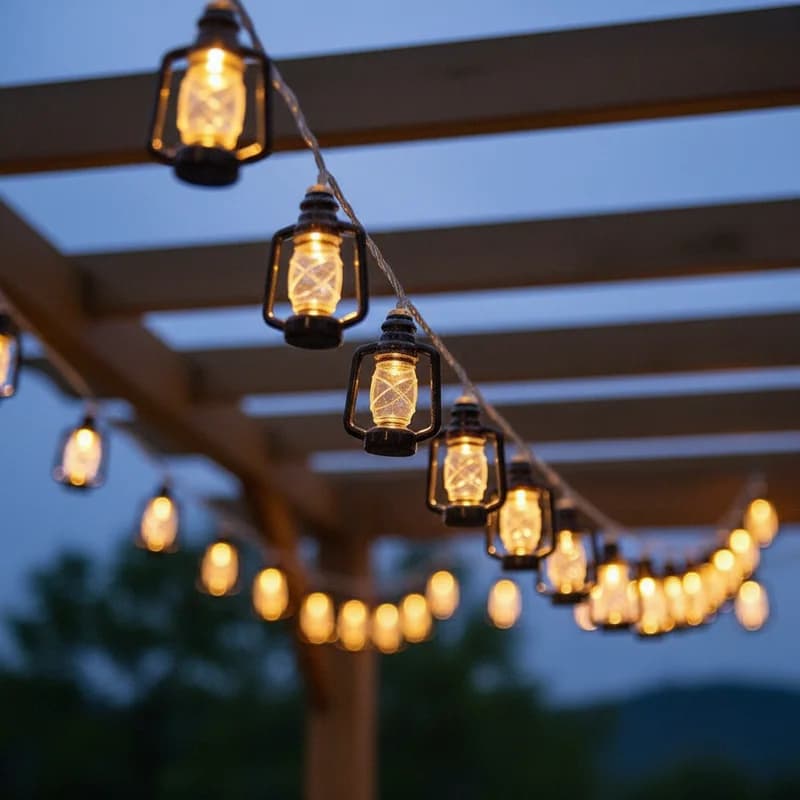 Lampada Vintage a Cherosene, Lanterna Retrò per Casa, Luci a Corda per Giardino e Bar all'Aperto