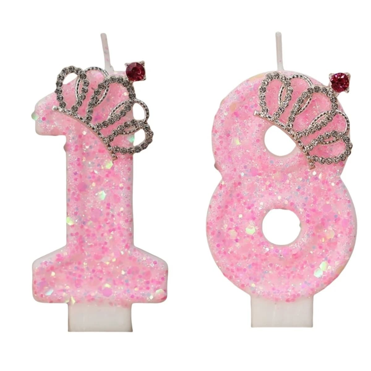 New 0-9 Number Birthday Candles original Pink Starlight Crown birthday cake digital party candle decoration
