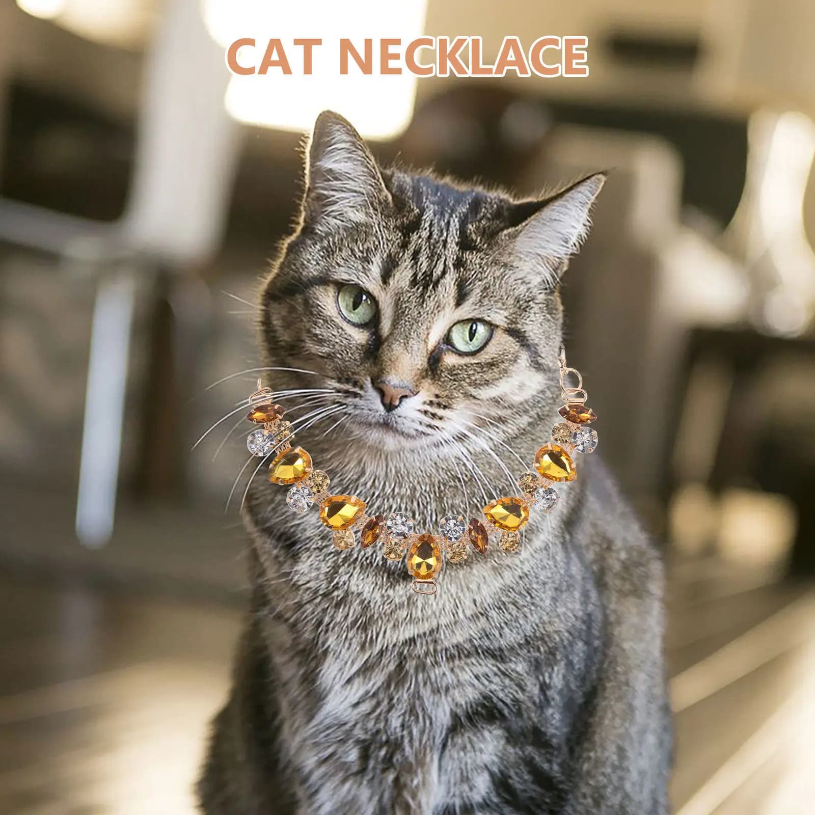 Collana per Animali Domestici, per Gatti e Cani, Regolabile con Strass Scintillanti, Collare a Catena Leggero, Gioiello alla Moda, Accessorio Decorativo