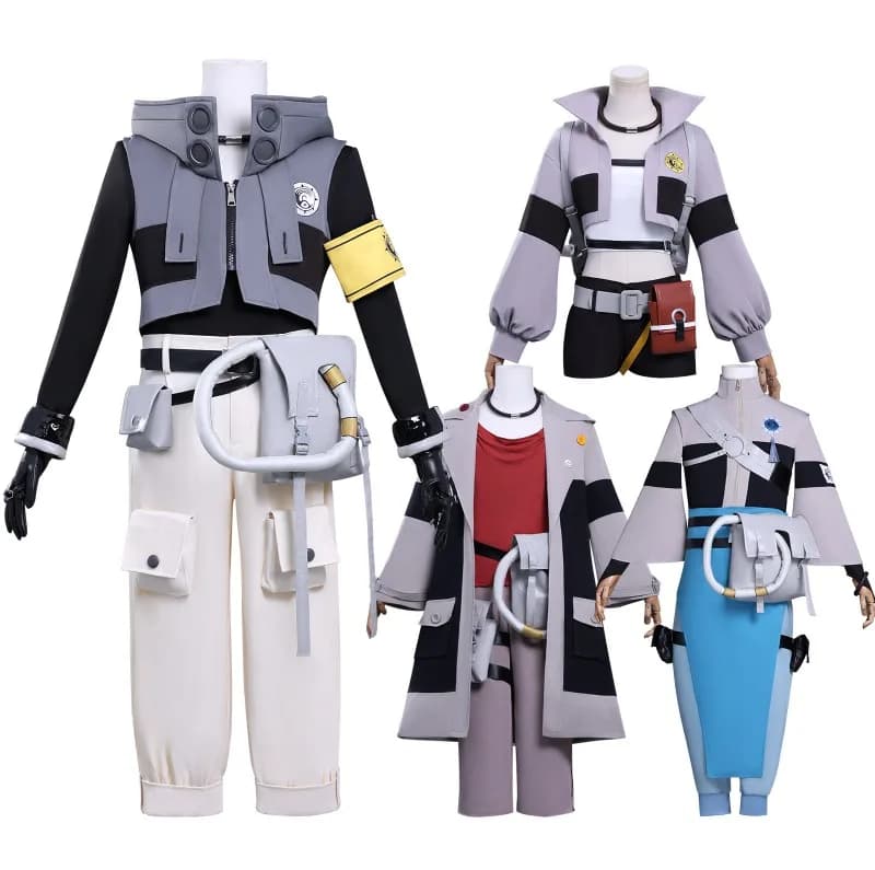 Gachiakuta Enjin Zanka Nijiku Rode Riyo Anime Cosplay Costume Uniform Set for Women Men Choker Akuta Cleaners Halloween Party