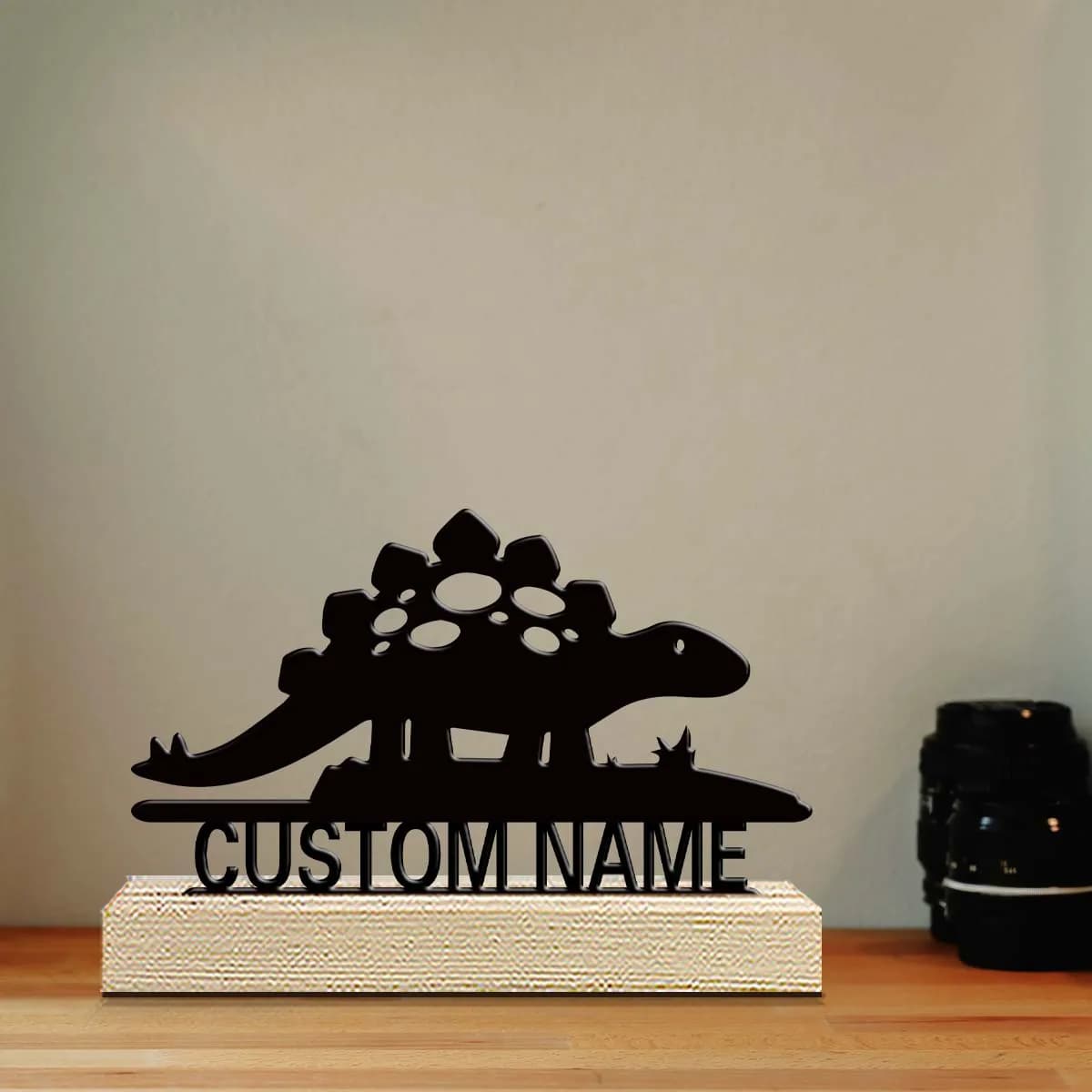 1pc Personalized Iron Desktop Ornament Custom Name With Wooden Base Desk Ornaments for Study Rooms,Bedrooms,and Offices