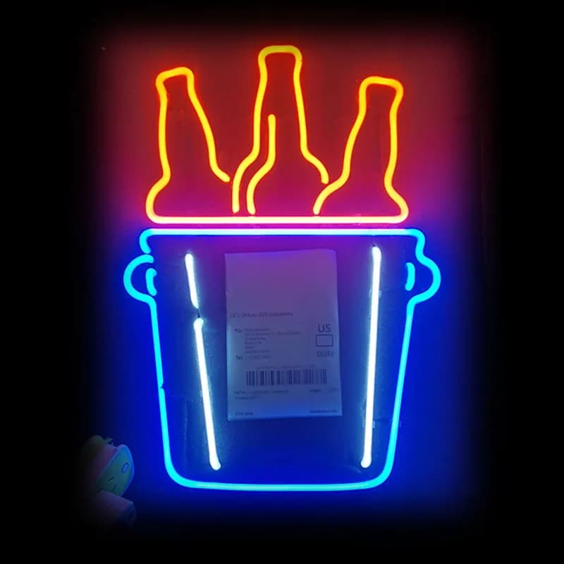 Birra Bar Insegna al neon Bottiglia Insegna al neon Lampadina al neon Display Bar Neon Light Club Neon Light Room Deco Lampada Ristorante Decorazione della parete