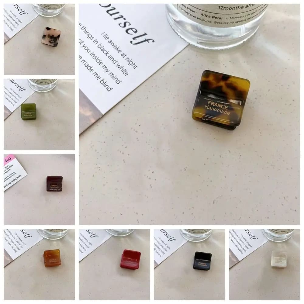 Fashion Acetic Acid Mini Hair Claw Hair Grab Clip Square Acetate Hair Clips High Ponytail Clip Y2K Party