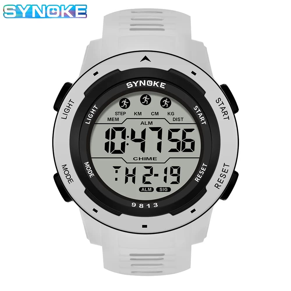 Men's Digital Watch Retro Military Outdoor Fashion Men's Watch Waterproof Men's Sports Watch Multifunctional Light Synoke Men's Watch