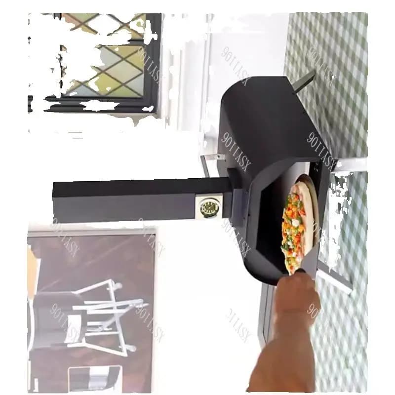Forno a Pellet Compatto e Portatile per 4 Pizze con Pietra Rotante per Cottura, Ideale per Campeggio e Picnic all'Aperto, Design Facile da Trasportare