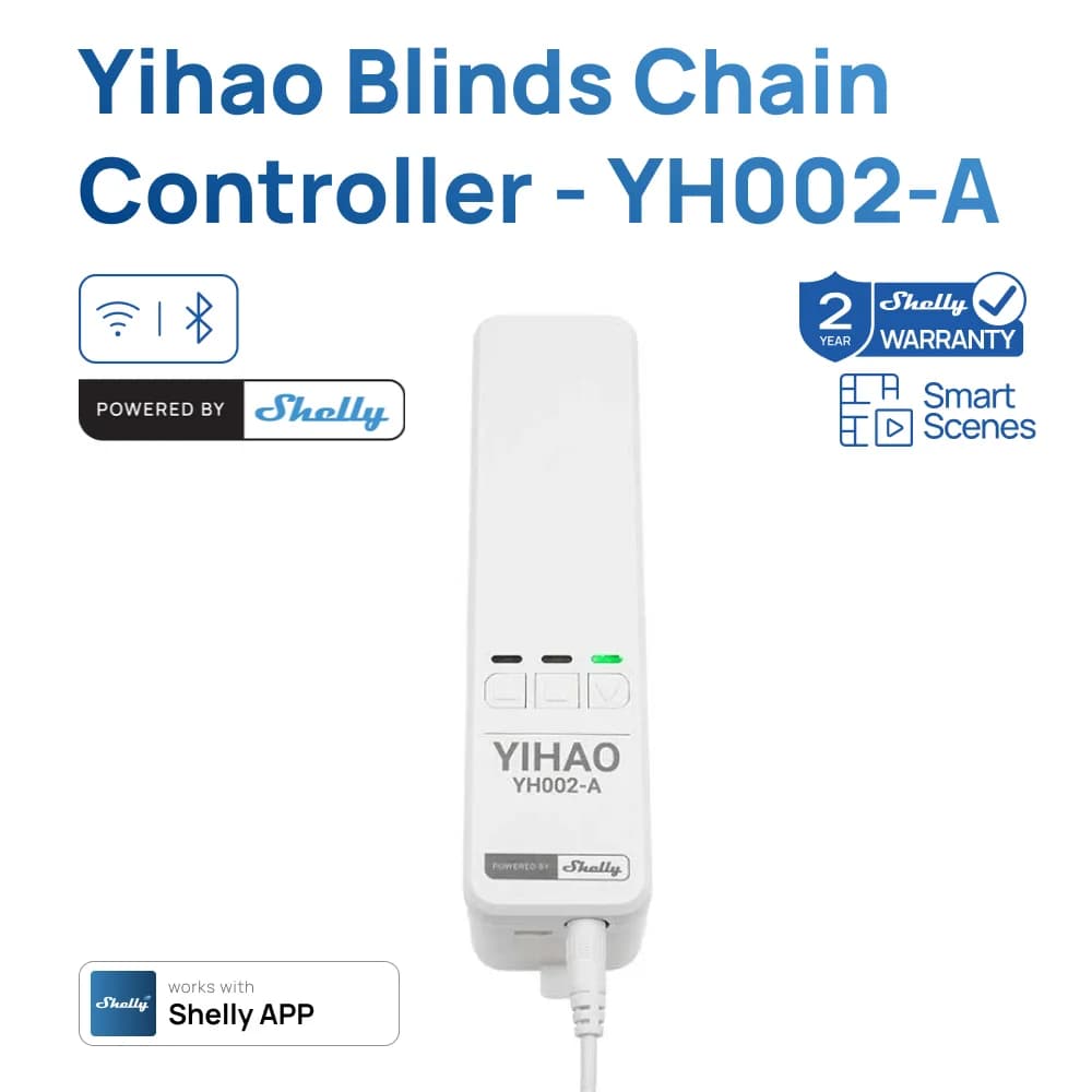 Controller a Catena per Tende Yihao Alimentato da Shelly Smart, Tende Automatiche per Finestre, Prestazioni Flessibili, Posizioni Regolabili con Limite