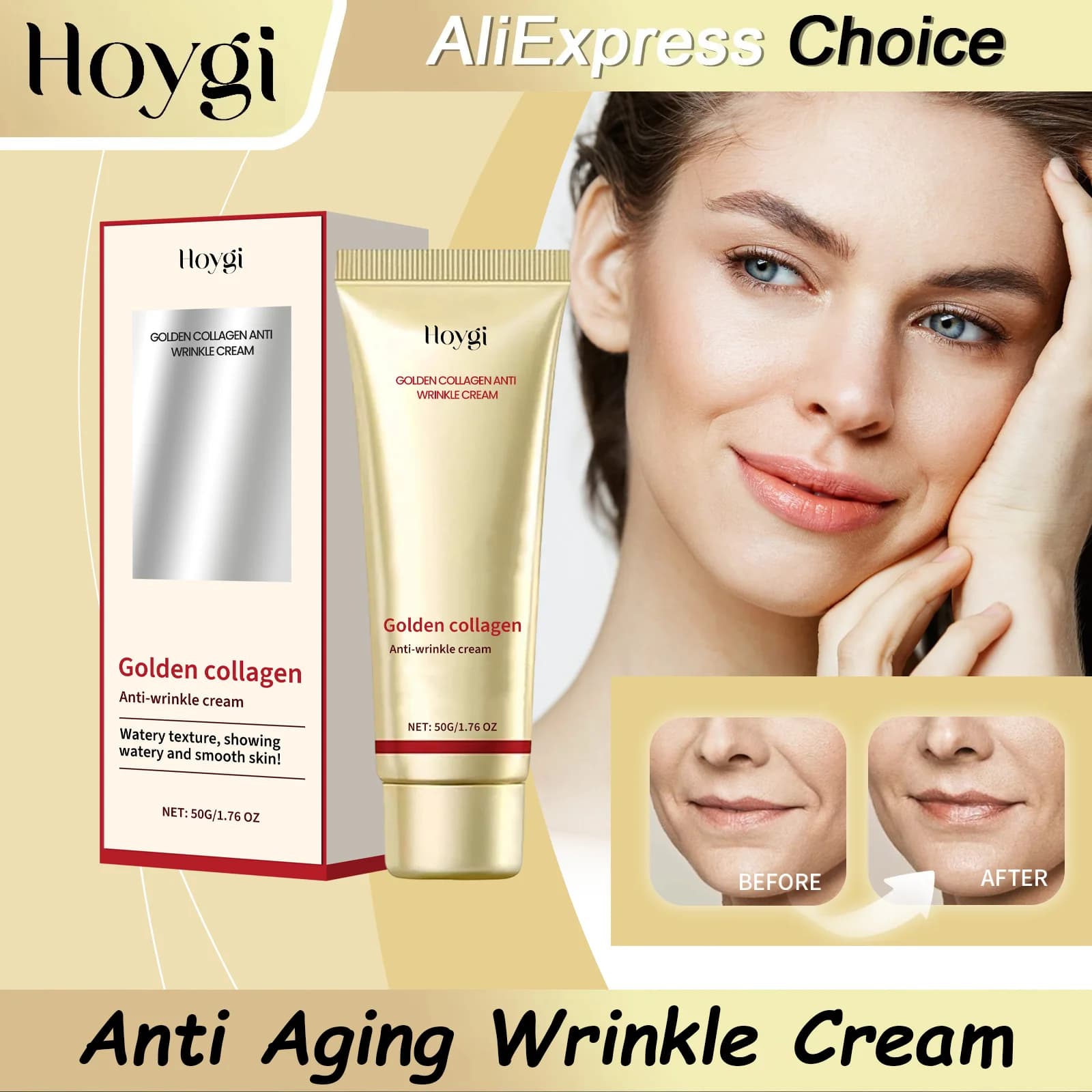 Crema Viso al Collagene HOYGI Idratante Antirughe con Nicotinamide Rassodante Lenitiva Anti-Età Idratazione e Compattazione per la Cura della Pelle
