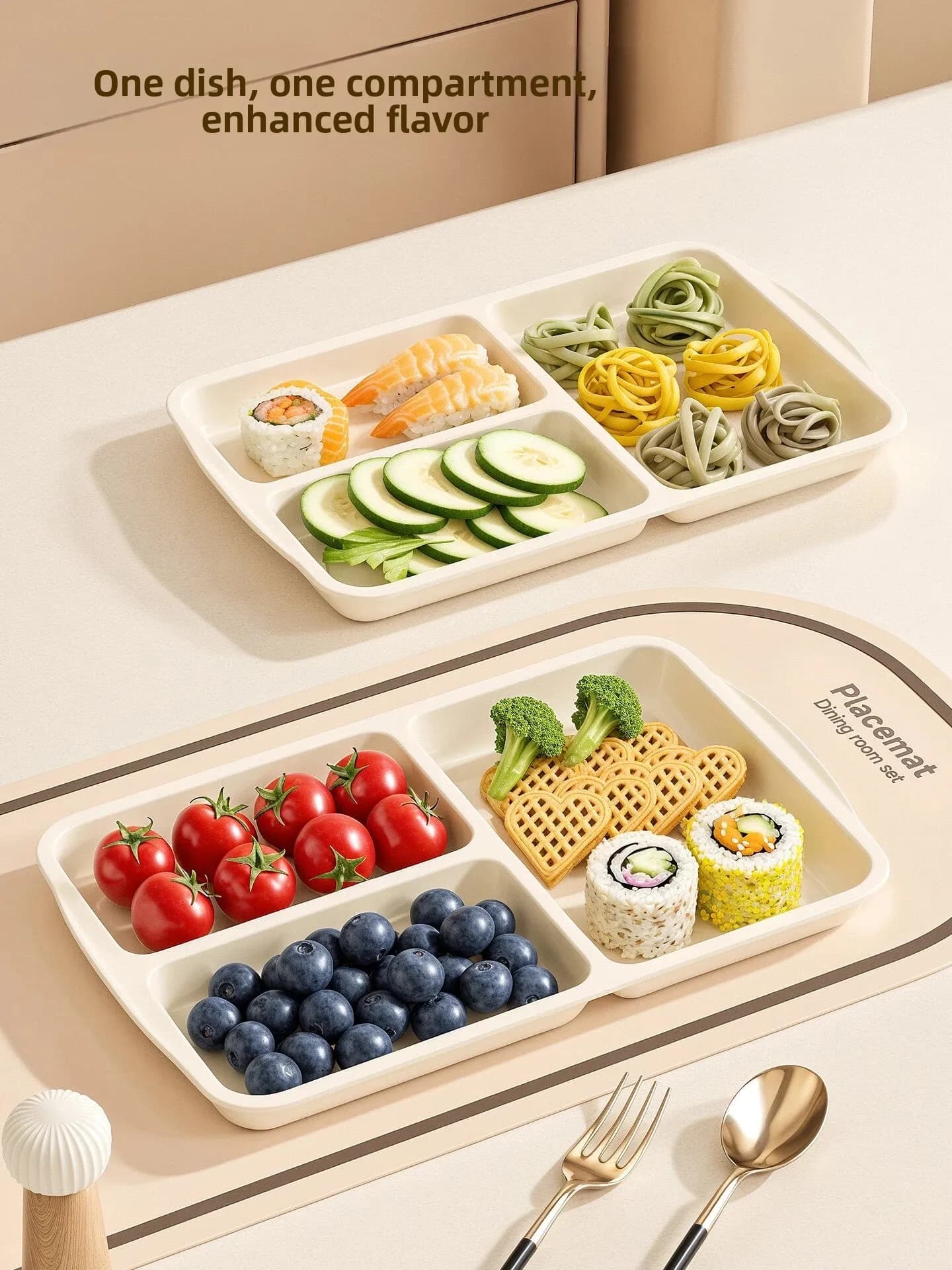Square Plate for Fruits and Foods, Fat Reduction, Domestic Use, Universal for Adults and Children, Diet Flat for Weight Loss
