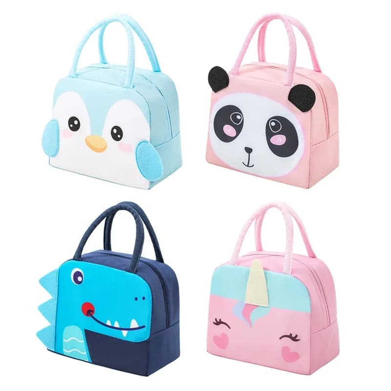 3D three-dimensional Bento bag cute cartoon Bento bag lunch bag handbag storage insulation bag canvas lunch box bag ice pack